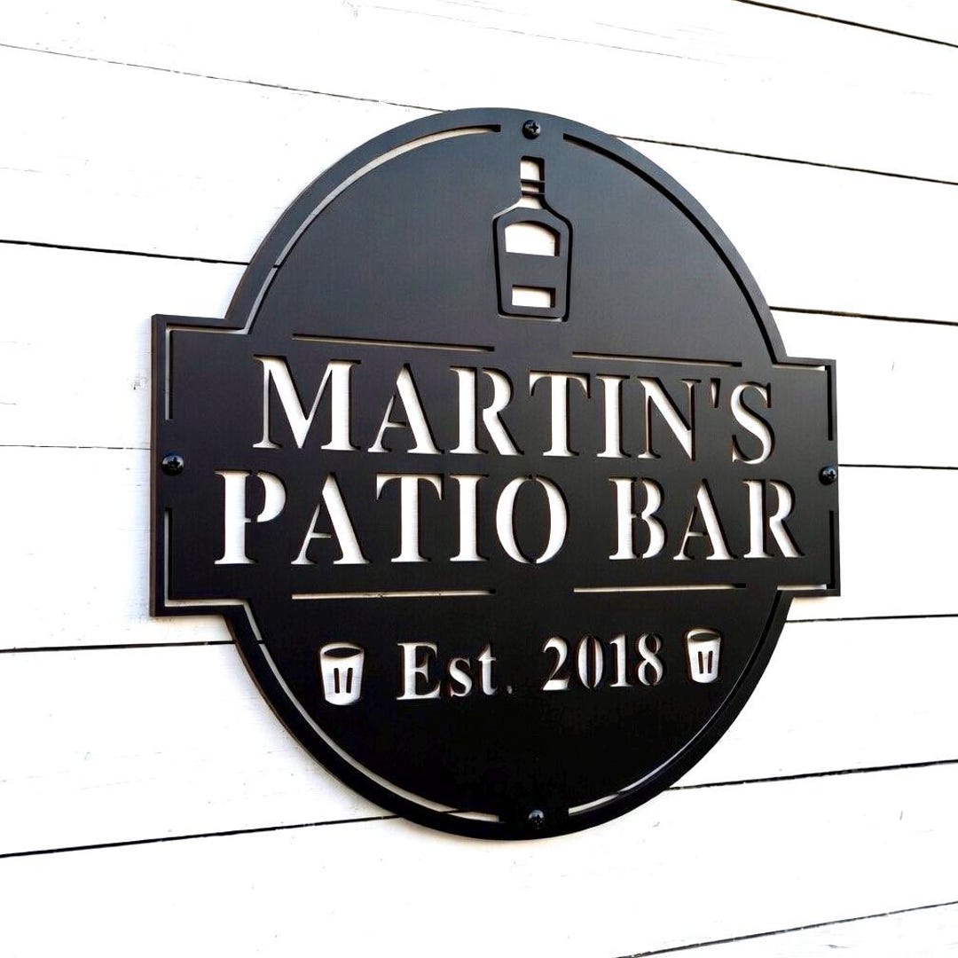 Personalized Bar Metal Sign for Home Bar, Custom Metal Bar Sign, Patio ...