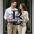 Personalized Family Name Metal Sign, Housewarming Gift, Metal Monogram Sign, Door Hanger, Last Name Sign, Metal Wall Art, Wedding Gift