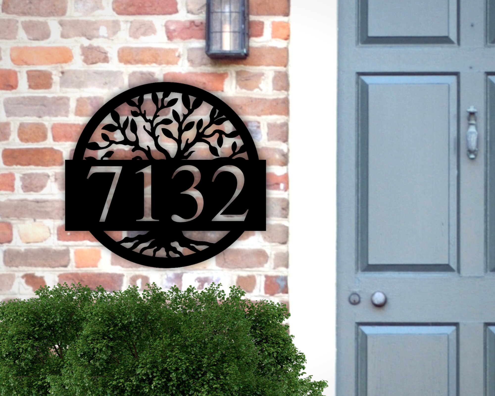 Double-Sided Metal Address Sign With Wall Bracket – 12x8 Inch House Number Sign For Garden, Fence, Or Door
