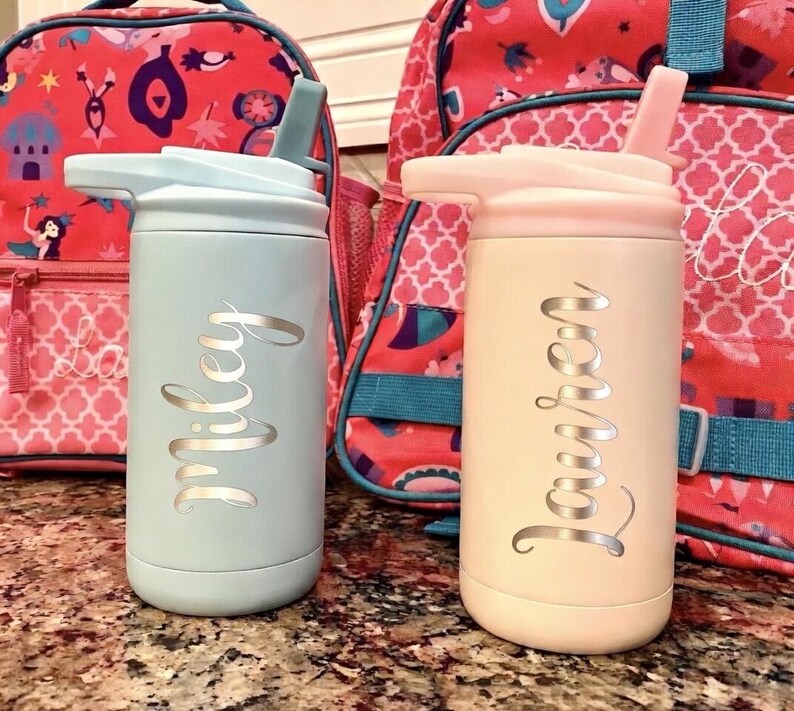 Personalized Kids Water Bottle With Straw, Back to School, 12 Oz ...