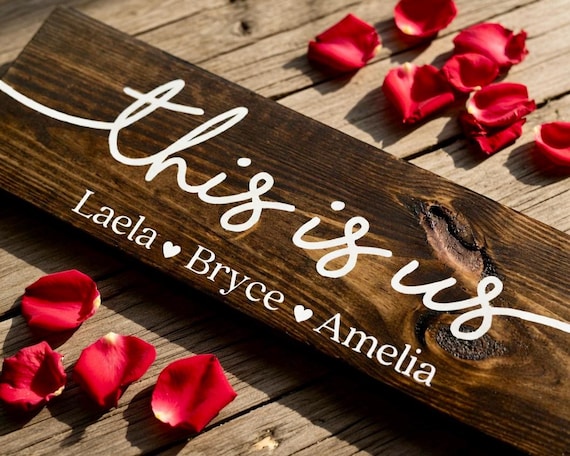 Custom This is us Sign with Names, This is us Wood Sign, Wooden This is us Sign, Personalized This is us Sign, Wooden Sign, Wood Wall Sign