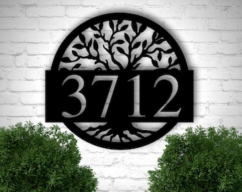 Metal Address Sign for House, Address Plaque, House Number Plaque, Metal Address Numbers, Address Plaque, Front Porch Decor, Metal Signs