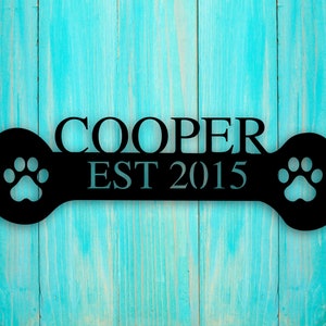 Pet Name Sign, Metal Dog Sign, Personalized Dog Gifts Personalized Metal Sign for Dog, Pet name sign, personalized gift for dog lovers image 4