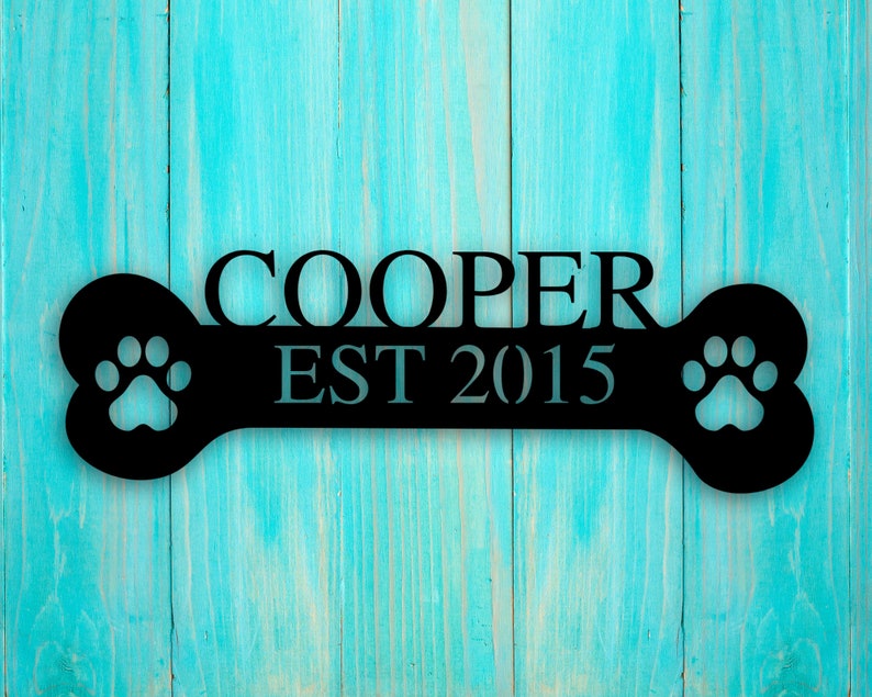 Pet Name Sign, Metal Dog Sign, Personalized Dog Gifts Personalized Metal Sign for Dog, Pet name sign, personalized gift for dog lovers image 4