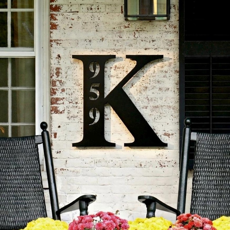 Metal Letter Address Sign, Initial Address Metal Sign image 4