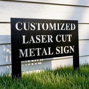 Custom Metal Yard Sign with Stakes, Personalized Yard Signs for Outside, Custom Yard Sign, Metal Lawn Sign, Custom Garden Metal Sign image 2