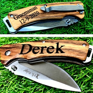 Engraved Pocket Knife for Groomsmen, Personalized Groomsmen Gift, Groomsmen Proposal, Groomsmen Knives, Engraved Knife for Groomsman Gift
