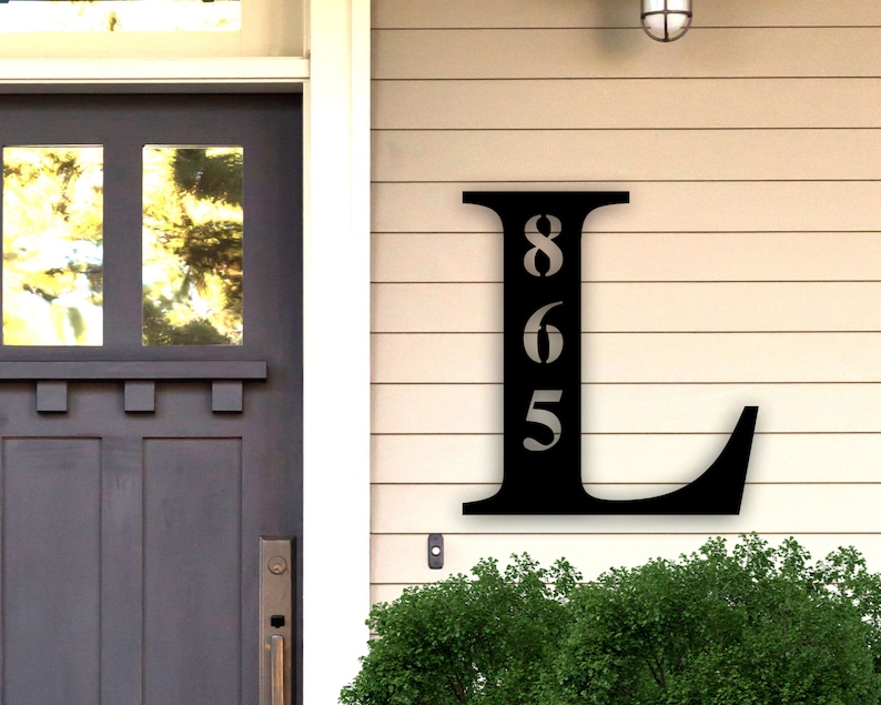 Custom Metal Address Sign Address Sign Metal Address Sign Metal Letter Sign for Front Porch Address Plaque Metal Sign Last Name Letter