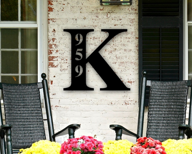 Custom Metal Address Sign Address Sign Metal Address Sign Metal Letter Sign for Front Porch Address Plaque Metal Sign Last Name Letter