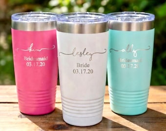 Personalized Tumbler, 20 Oz Tumbler, Custom Tumbler, Stainless Steel Mug, Engraved Tumbler, Monogram Tumbler, Travel Mug, Bridesmaid Tumbler