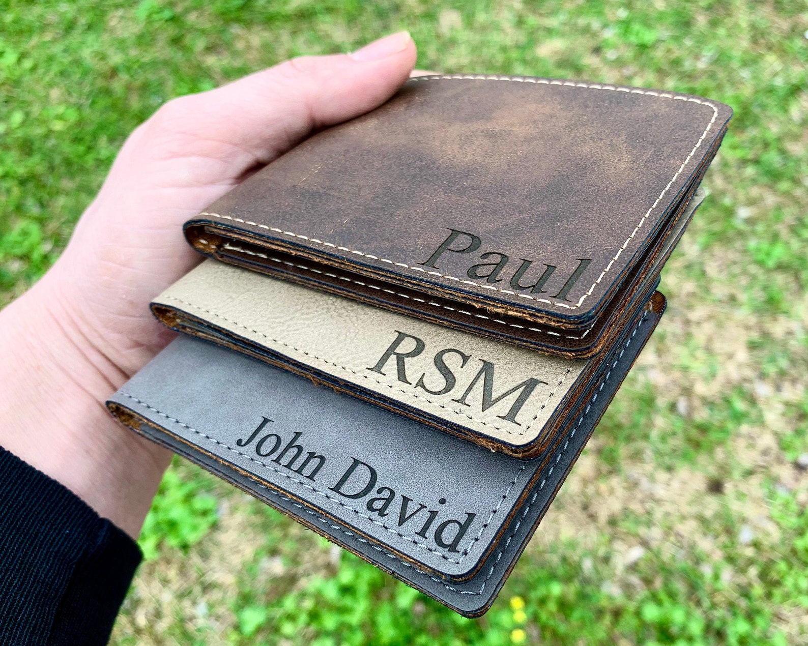 Gift for Him Mens Wallet Personalized Wallet Leather Wallet Etsy