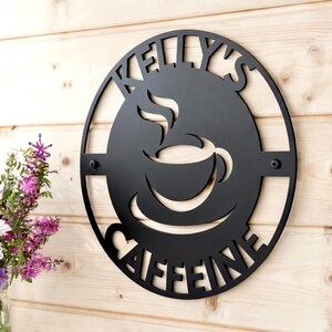 Personalized Coffee Bar Sign, Coffee Bar Decor, Kitchen Sign, Custom Coffee Sign, Kitchen Wall Decor, Coffee Bar Ideas, Metal Coffee Sign Bild 2