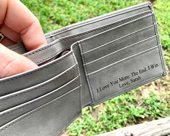Engraved Wallet Love Note Cute Gifts for Him Anniversary Gift for Boyfriend