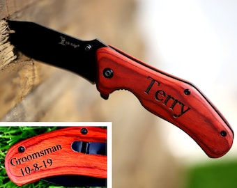 Groomsmen Gift Knife, Personalized Knife, Engraved Knife, Groomsman Knife, Engraved Pocket Knife, Groomsmen Knives, Gifts for Groomsmen