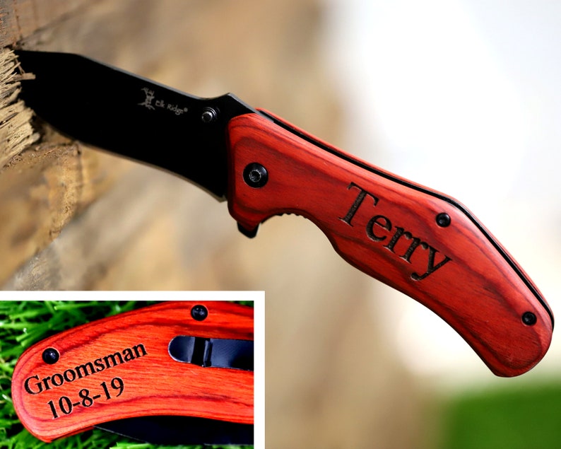 Personalized Engraved Knife Groomsman Knife Engraved Pocket Etsy