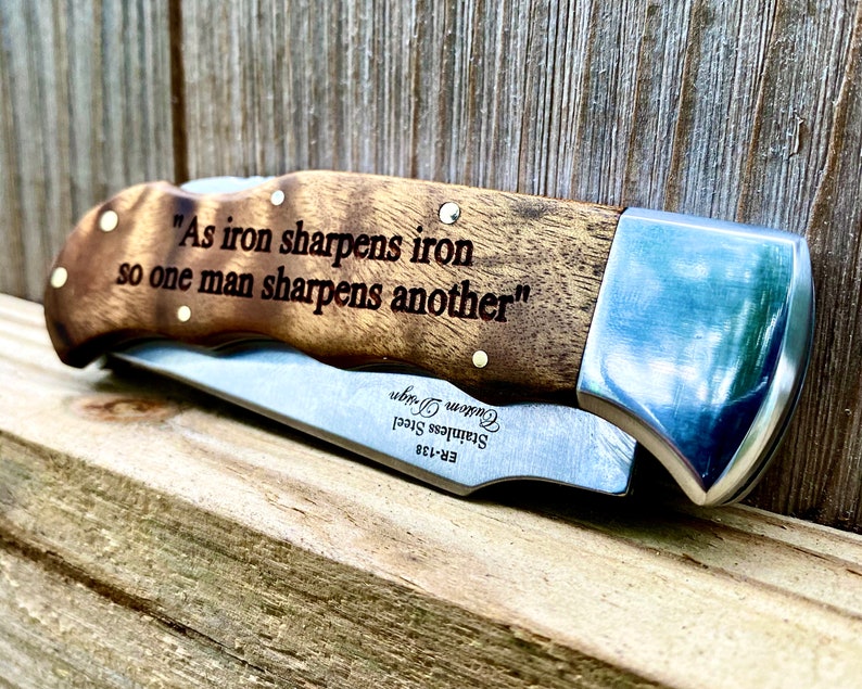 Personalized Engraved Pocket Knife With Sheath Engraved Etsy