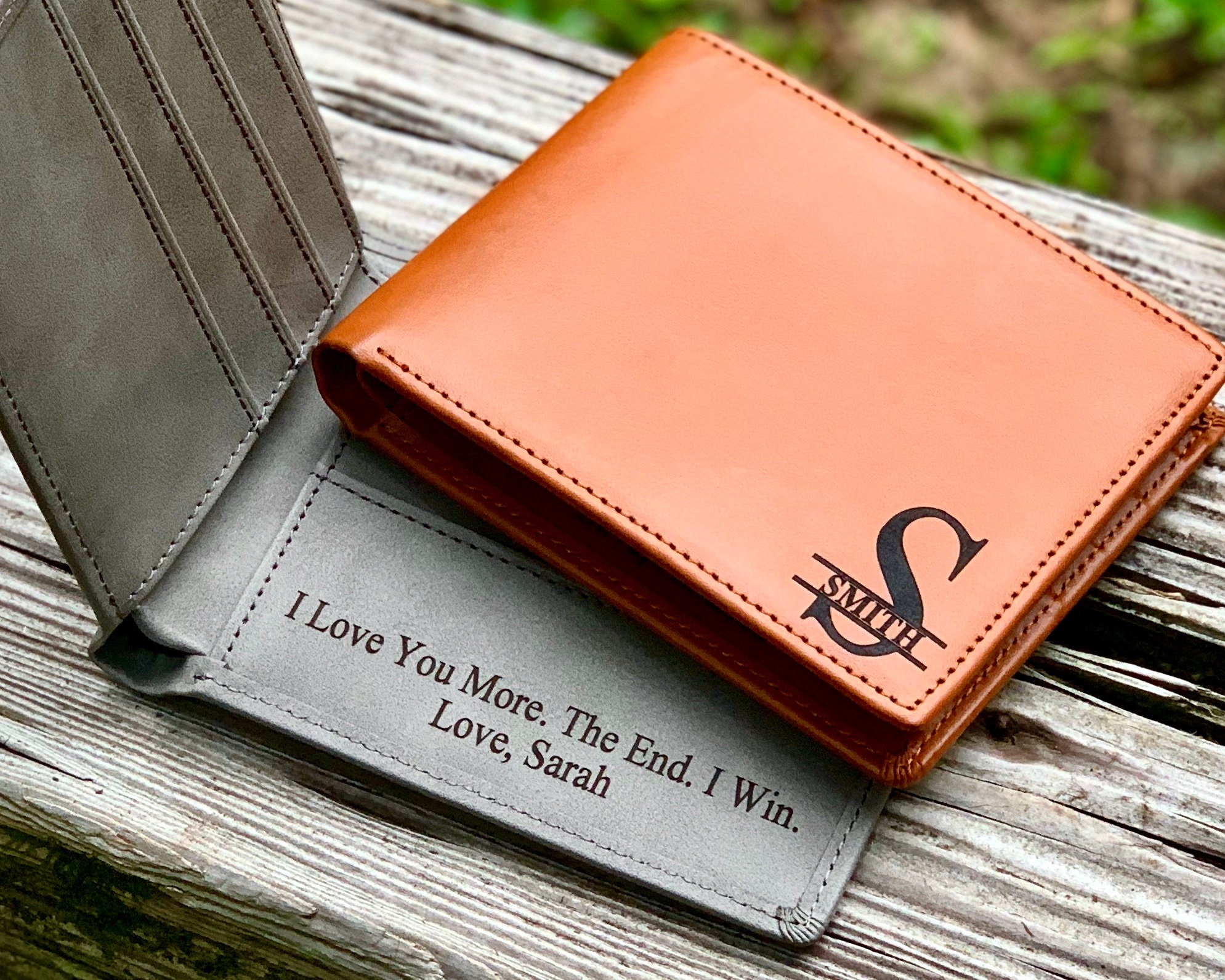 Engraved Mens Wallet Personalized Wallet Men Wallet Leather -  Israel