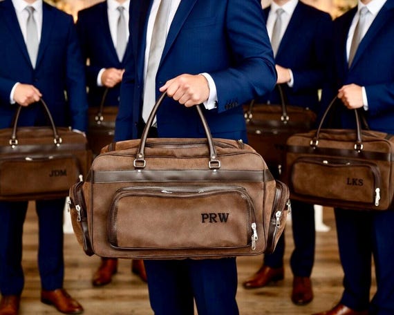 Personalized Groomsmen Leather Bag, Personalized Duffel, Groomsmen Proposal, Groomsmen Gift, Engraved Canvas, Personalized Travel Bag