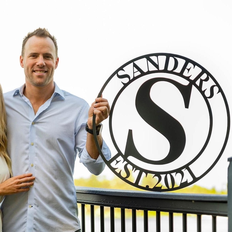 Personalized Wedding Gift Last Name Established Sign Family Name Sign Metal Sign Custom Metal Sign Anniversary Couple Gift Personalized Sign image 3