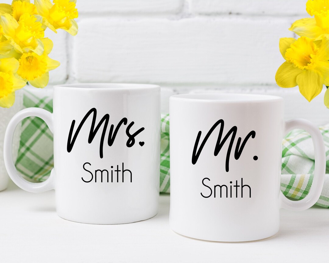 Personalized Mr and Mrs Mugs, Wedding Mugs Personalized, Mr and Mrs ...