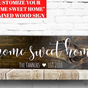 Custom Wood Signs for Home Decor, Home Sweet Home Sign, Established Sign, Personalized Rustic Gift, Wedding Gift,Family Name, Last Name Sign