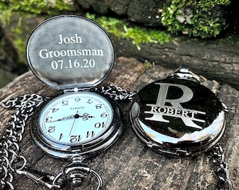 Groomsmen Proposal, Personalized Pocket Watch Engraved, Groomsmen Gift, Groomsmen Pocket Watch, Pocket Watch for Groomsmen, Groomsman Gift