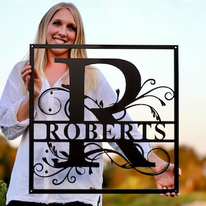 Custom Metal Signs, Last Name Metal Sign, Family Name Metal Sign, Monogram Wall Decor, Metal Wall Art, Family Name Sign, Custom Metal Art bild 1