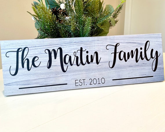 Family Name Sign Wood Last Name Sign Established Sign Personalized