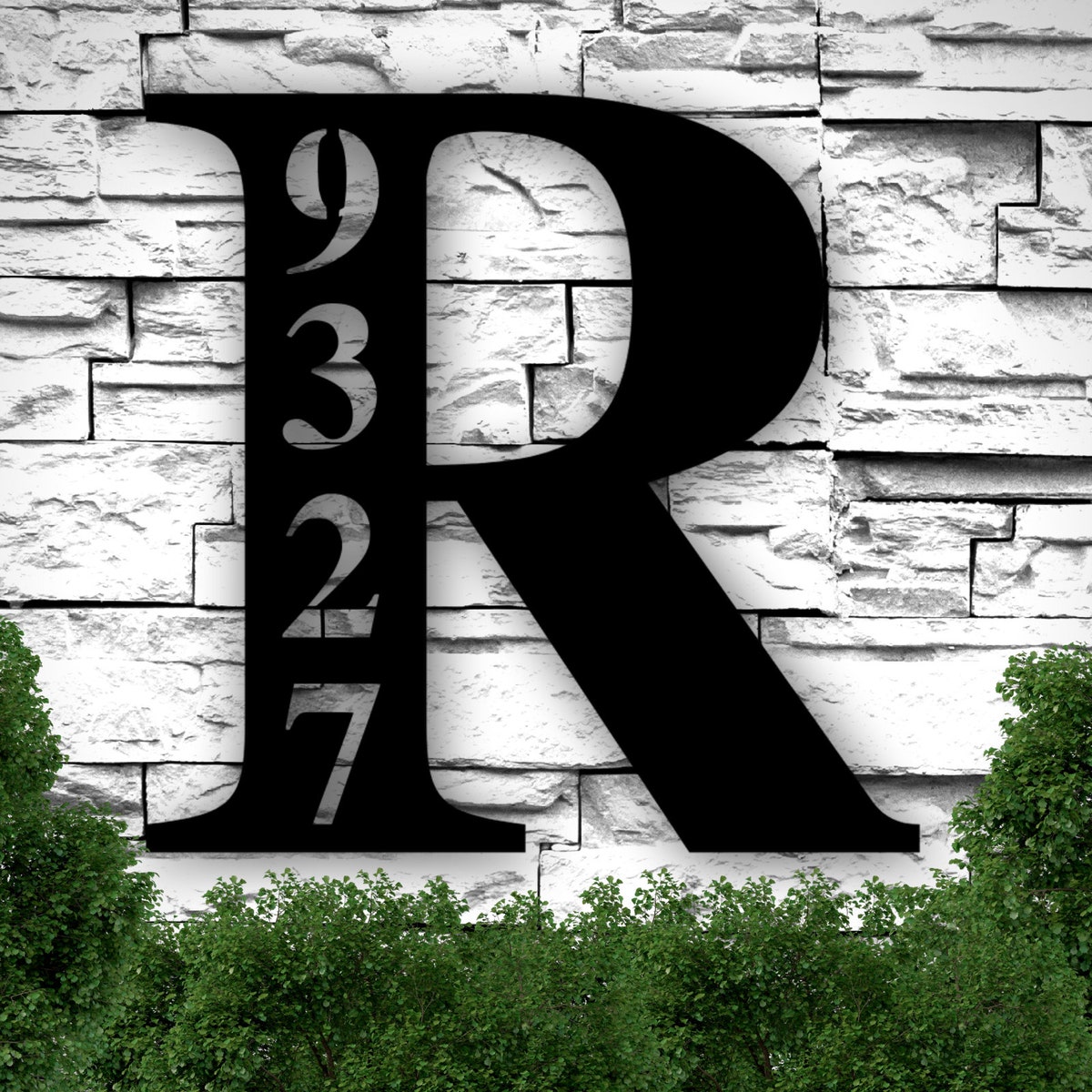 Metal Letter Address Sign, Initial Address Metal Sign - Etsy