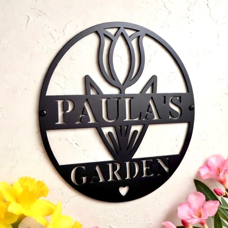 Custom Metal Garden Sign Custom Garden Sign Personalized Garden Sign, Garden Gift, Garden Decor, Gardener Sign Personalized Gardener Gift image 1