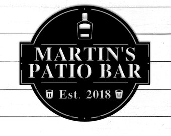 Personalized Bar Metal Sign for Home Bar, Custom Metal Bar Sign, Patio Bar Sign, Pool Bar Drink Sign, Home Bar Sign,Mancave Sign,Outdoor Bar