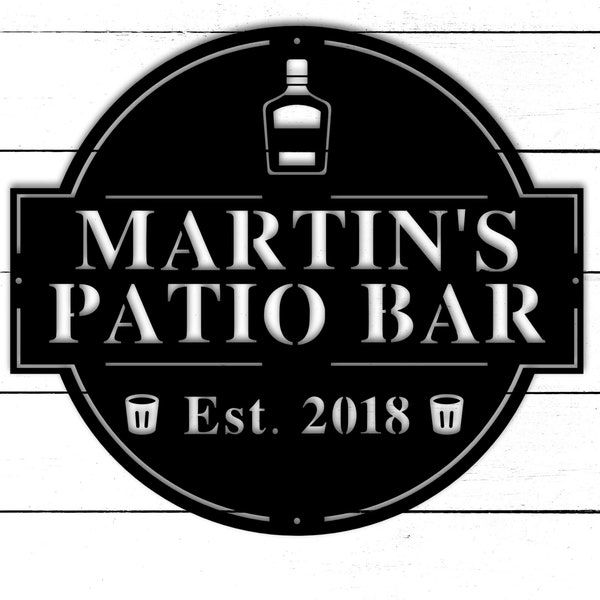 Personalized Bar Metal Sign for Home Bar, Custom Metal Bar Sign, Patio Bar Sign, Pool Bar Drink Sign, Home Bar Sign,Mancave Sign,Outdoor Bar