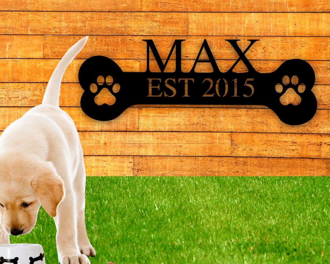 Custom Metal Dog Name Signs, Personalized Metal Sign for Dog, Pet Name