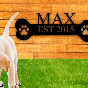 Personalized Pet Name Sign, Metal Sign for dog, Personalized Dog Gifts, Custom Dog Name Sign, Pet name sign, personalized gift for dog