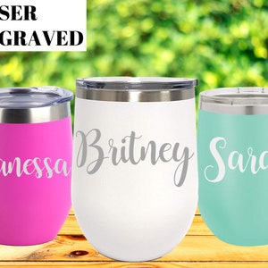 Wine Tumbler Personalized, Personalized Wine Tumbler Set, Engraved Wine Tumbler, Bridesmaid Wine Tumbler,Bridesmaid Proposal,Bridesmaid Gift