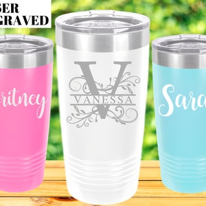 Personalized Tumbler, 20 Oz Tumbler, Custom Tumbler, Stainless Steel Mug, Engraved Tumbler, Monogram Tumbler, Travel Mug, Bridesmaid Tumbler