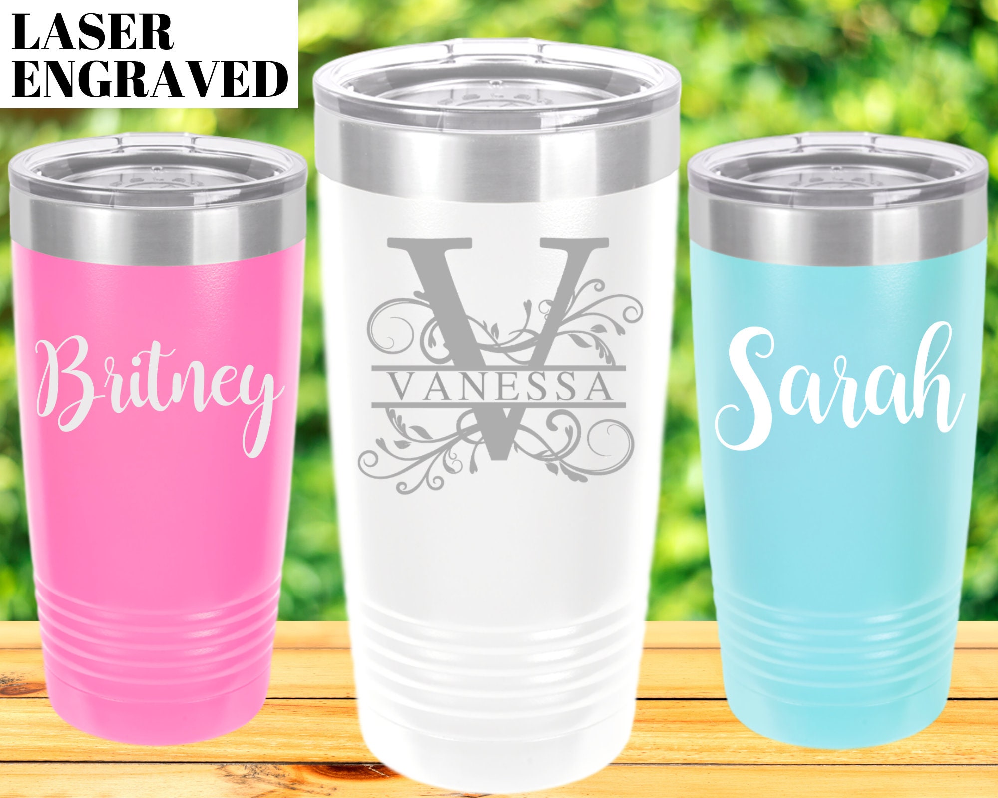 Personalized Personalized h2go 20 oz Coffee Tumbler - Powder Coated -  Customize with Your Logo, Monogram, or Design - Custom Tumbler Shop