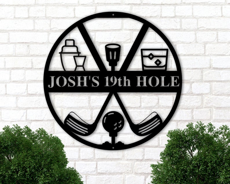 Personalized Golf Sign, Personalized Golf Decor, Golf Wall Art, 19th Hole Sign, Bar Sign, Metal Golf Sign, Golf Gifts for Men, Man Cave Sign 