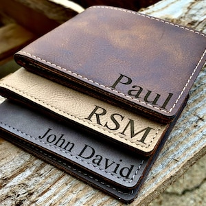 Cartera de cuero personalizada, Cartera personalizada, Cartera de hombre, Cartera grabada para hombres, Cartera de cuero para hombres, Cartera de cuero para hombres, Bifold