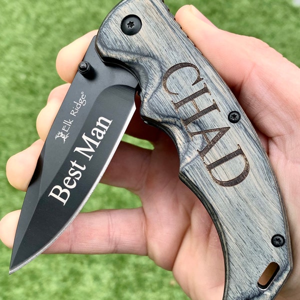 Engraved Pocket Knife, Personalized Pocket Knife, Groomsmen Proposal, Groomsmen Gifts, Groomsman Gift Knife