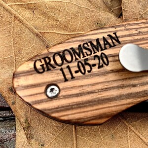 Groomsmen Proposal, Personalized Knife, Engraved Pocket Knife, Hunting Knife, Custom Knife, Folding Knife, Groomsmen Gift, Groomsman Gift image 3