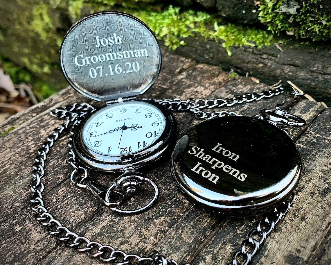 Groomsmen Gift Pocket Watch Groomsmen Proposal Groomsman Etsy