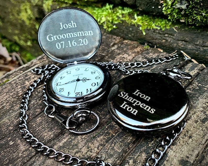 Groomsmen Gift Pocket Watch Groomsmen Proposal Groomsman Etsy