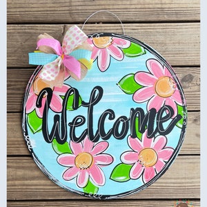 Spring Welcome Door Hanger, Spring Door Hanger, Spring Decor, Spring ...