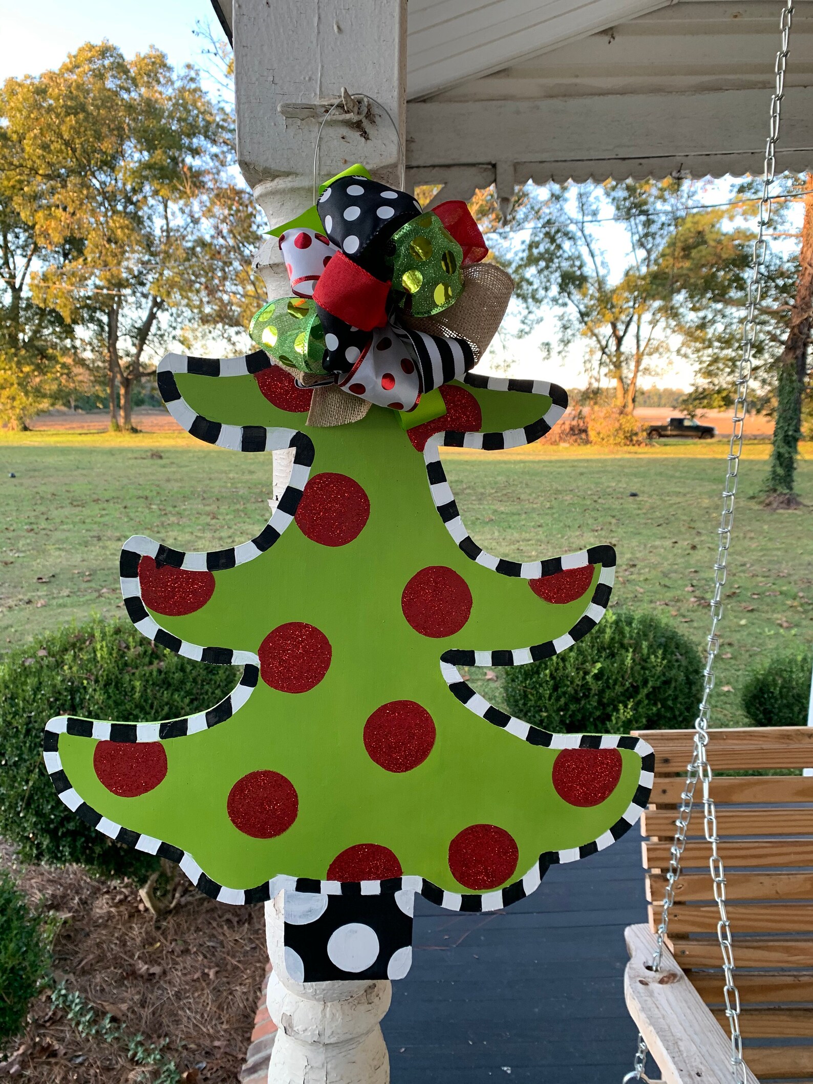 Christmas Tree Wood Door Hanger Etsy