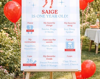 American Honey Birthday Milestone Sign | Baby Girl's First Birthday | DIY Canva Template 18"x24"