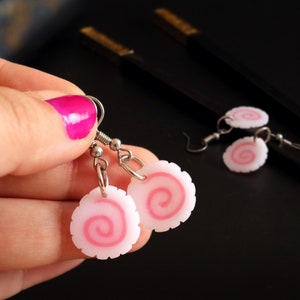 Narutomaki earings - ramen fish cake