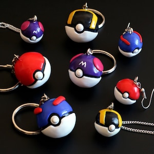 Gamerballen voor anime-monsters, sleutelhanger, hanger en oorbellen