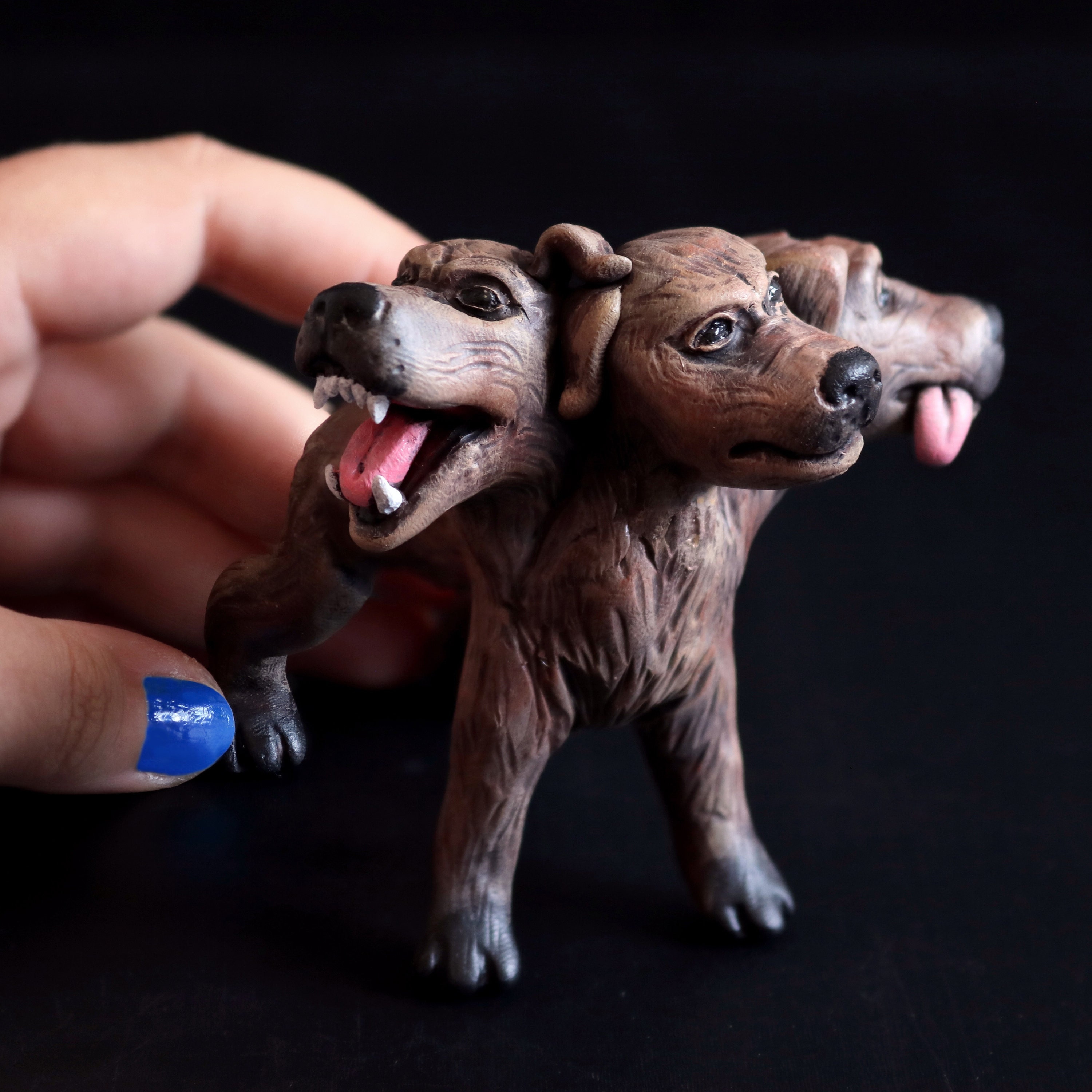 Cerberus Three Headed Dog Figure Etsy