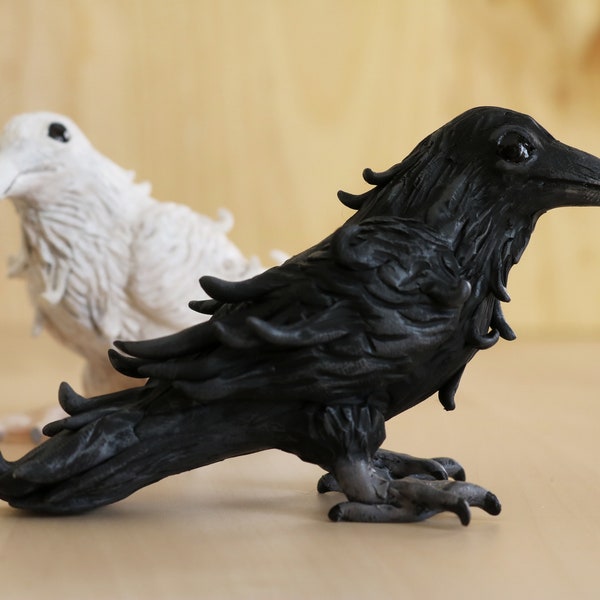 Mythological crows, handmade pagan figures